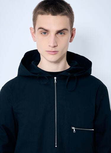 Hooded Cotton Zip-Up Shirt Dries Van Noten Hooded Cotton Zip-Up Shirt Black dvn0160015