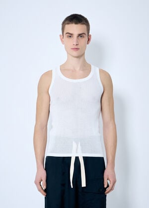 Dries Van Noten Merit Knit Tank Top White dvn0160019