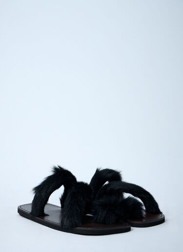 Dries Van Noten Wooled Leather Sandals Black dvn0160031