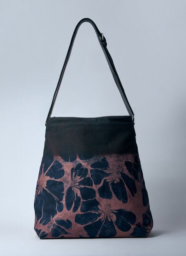Dries Van Noten Printed Canvas Shoulder Bag Brown dvn0160036