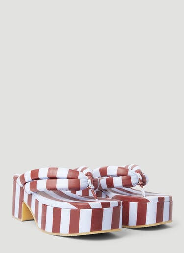 Striped Platform Sandals Dries Van Noten Striped Platform Sandals Red dvn0255005