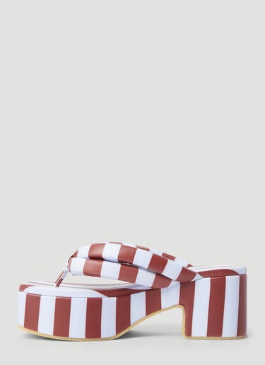 Striped Platform Sandals Dries Van Noten Striped Platform Sandals Red dvn0255005