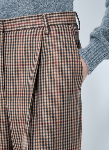 Porter Check Pants Dries Van Noten Porter Check Pants Brown dvn0258008