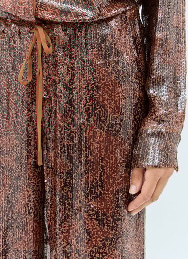スパンコールパンツ Dries Van Noten スパンコールパンツ レッド dvn0258018