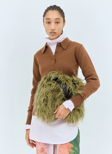 Fluffy Tote Bag Dries Van Noten Fluffy Tote Bag Green dvn0258034