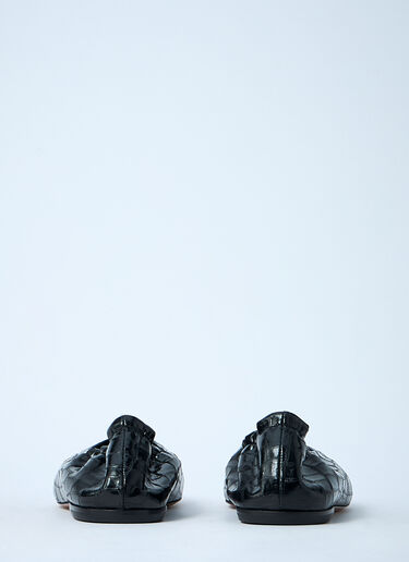 Dries Van Noten クロコエンボスバレリーナフラットシューズ ブラック dvn0259005