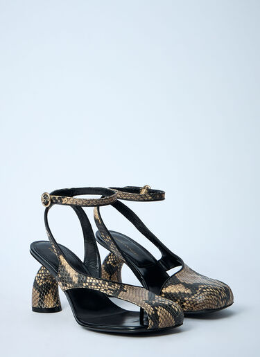Snakeskin-Embossed Slingback Heels Dries Van Noten Snakeskin-Embossed Slingback Heels Beige dvn0259009