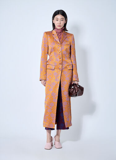 Embroidered Coat Dries Van Noten Embroidered Coat Orange dvn0260001