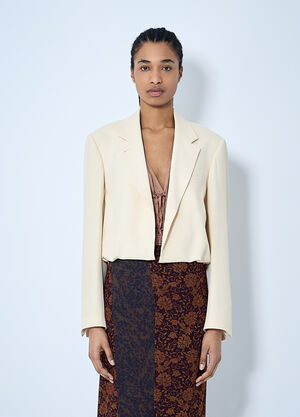 Dries Van Noten Crop Single-Breasted Blazer Cream dvn0260003