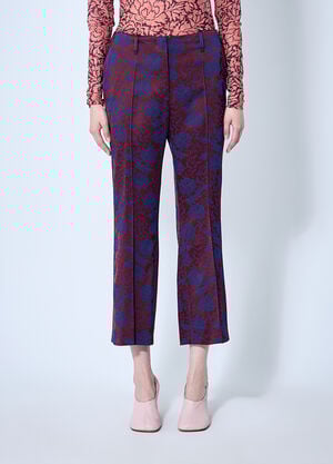 Dries Van Noten 자수 팬츠  버건디 dvn0260009