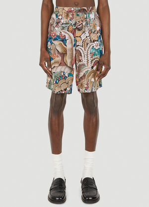 Endless Joy Abstract Motif Board Shorts Brown enj0148003