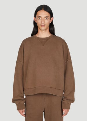 Entire Studios Boxy Crewneck Sweatershirt Brown ent0353005