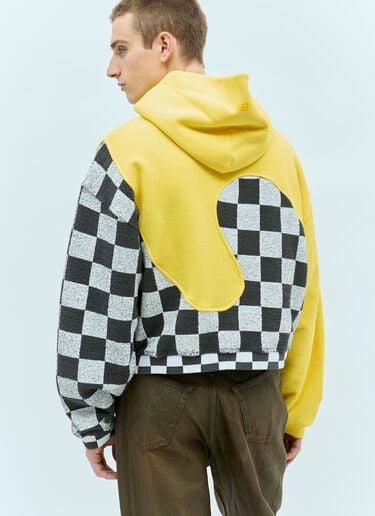 ERL Checker Swirl Hooded Sweatshirt Yellow erl0156017