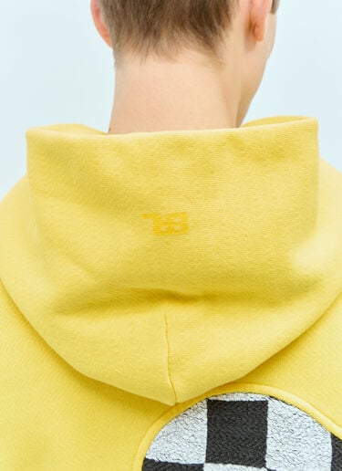 ERL Checker Swirl Hooded Sweatshirt Yellow erl0156017
