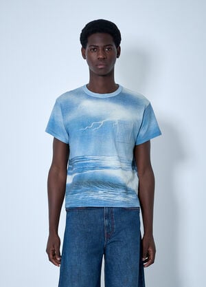 ERL Knit Storm T-Shirt Blue erl0160005