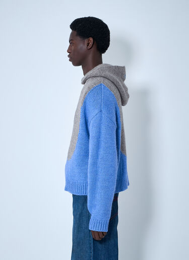 Bicolor Swirl Knit Hooded Sweater ERL Bicolor Swirl Knit Hooded Sweater Blue erl0160010