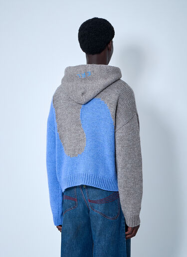 Bicolor Swirl Knit Hooded Sweater ERL Bicolor Swirl Knit Hooded Sweater Blue erl0160010