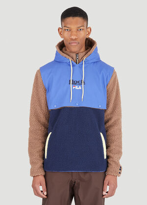 Fila x Flock Together Borg Hybrid Hooded Sweatshirt Brown fft0346001