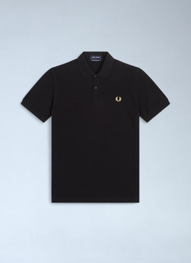 Fred Perry Logo Motif Polo Shirt Black fry0162004
