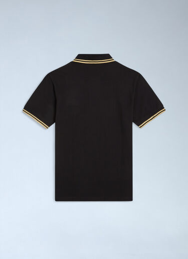 Fred Perry Logo Motif Polo Shirt Black fry0162006