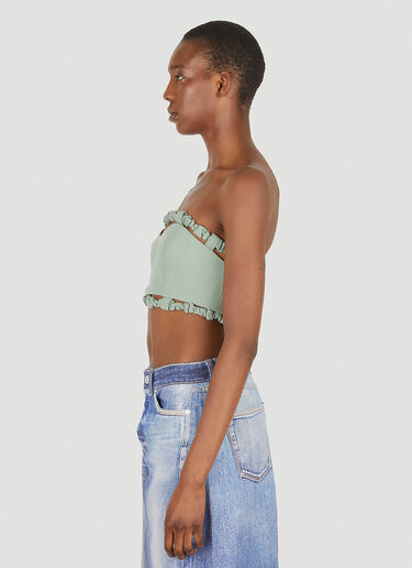 GANNI Suiting Strapless Top Green gan0248029