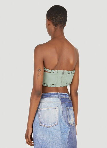 GANNI Suiting Strapless Top Green gan0248029