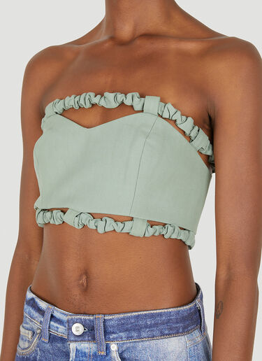 GANNI Suiting Strapless Top Green gan0248029