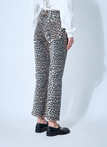 Betzy Leopard Print Jeans GANNI Betzy Leopard Print Jeans Brown gan0249041