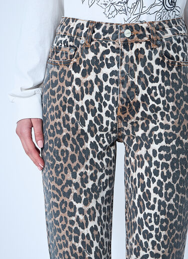Betzy Leopard Print Jeans GANNI Betzy Leopard Print Jeans Brown gan0249041