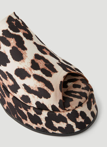 Retro Leopard Print Platform Mules GANNI Retro Leopard Print Platform Mules Brown gan0249047