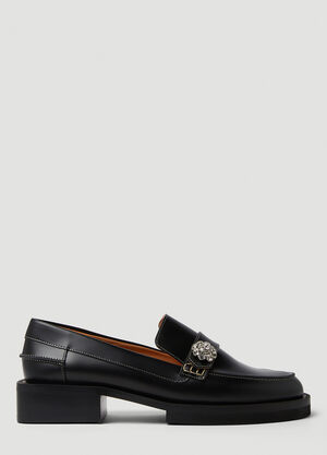 GANNI Leather Loafers Black gan0250066