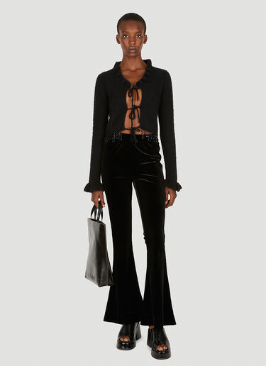 GANNI Ruffled Bolero Cardigan Black gan0251008