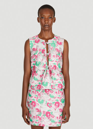 3D Floral Ribbon Top GANNI 3D Floral Ribbon Top Pink gan0251089