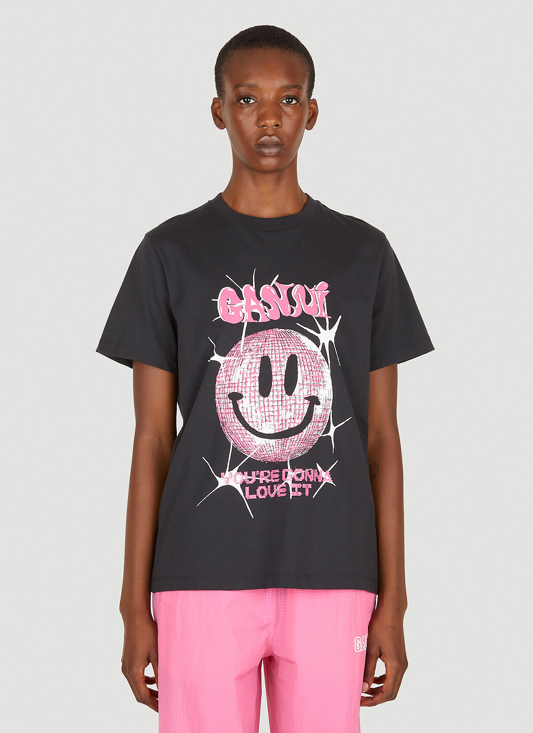 ガニー GANNI GANNI Tシャツ Future Heavy Jersey Sun Short