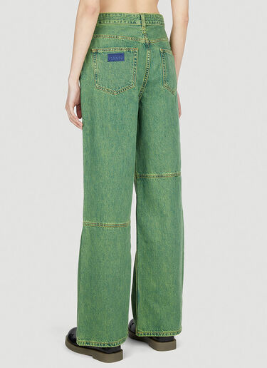 GANNI Overdyed Bleached Jeans Green gan0252012