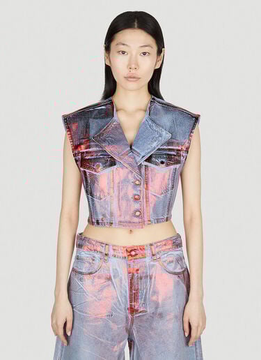 Metallic Foil Vest Top GANNI Metallic Foil Vest Top Red gan0252025