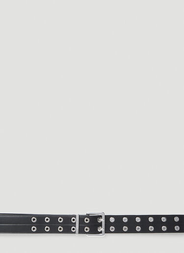 GANNI Double Eyelet Belt Black gan0253050