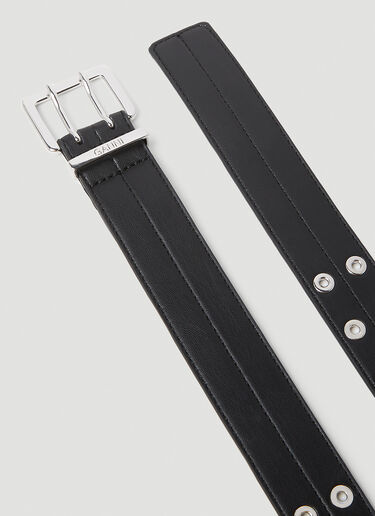 GANNI Double Eyelet Belt Black gan0253050