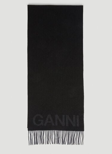 フリンジマフラー Ganni フリンジマフラー ブラック gan0253052