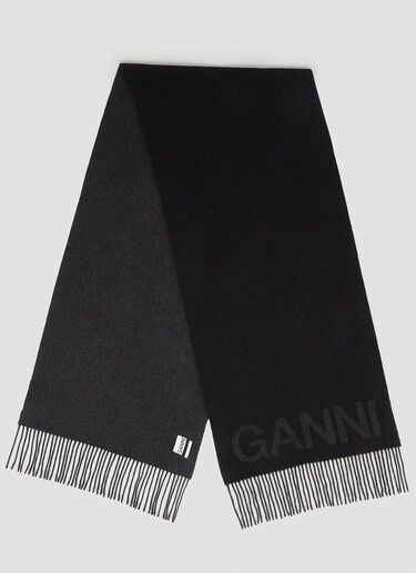 フリンジマフラー Ganni フリンジマフラー ブラック gan0253052