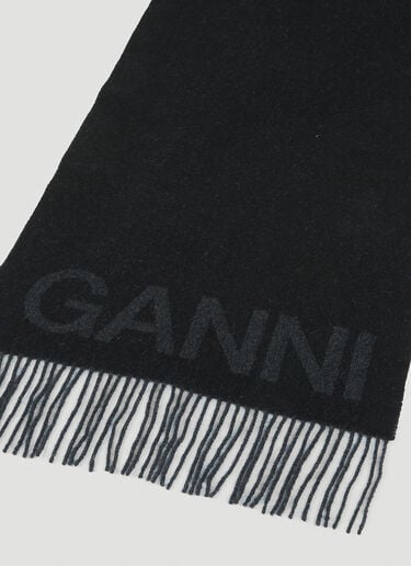 フリンジマフラー Ganni フリンジマフラー ブラック gan0253052