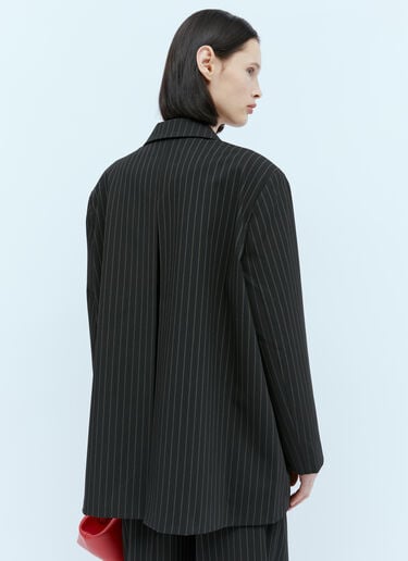 GANNI Pinstripe Oversized Suit Blazer Black gan0254002