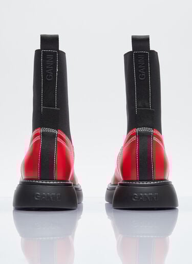 GANNI Everyday Mid Chelsea Boots Red gan0254032