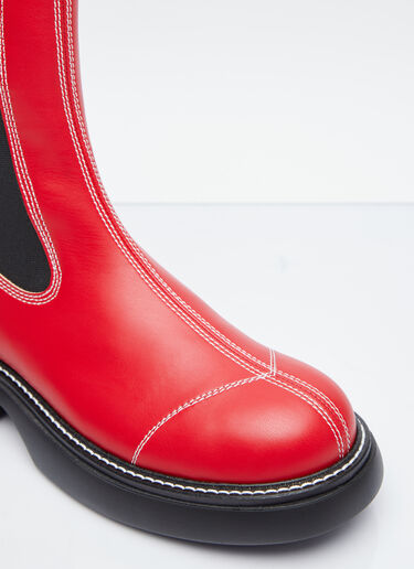 GANNI Everyday Mid Chelsea Boots Red gan0254032