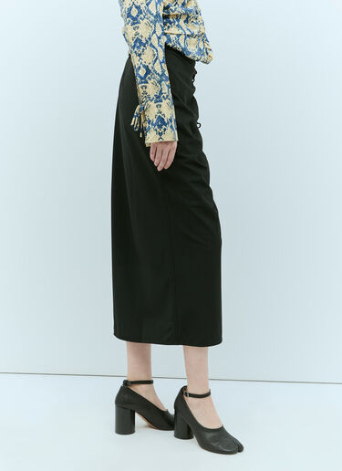 Drapey Melange Midi Skirt GANNI Drapey Melange Midi Skirt Black gan0255008