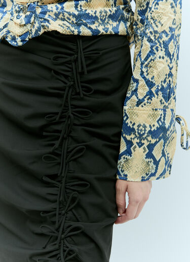Drapey Melange Midi Skirt GANNI Drapey Melange Midi Skirt Black gan0255008