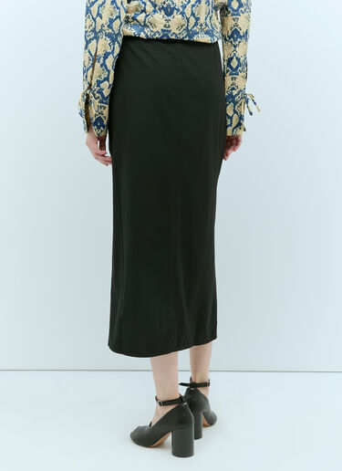Drapey Melange Midi Skirt GANNI Drapey Melange Midi Skirt Black gan0255008