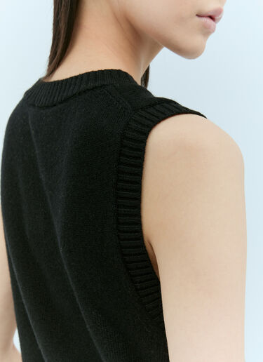 GANNI 그래픽 O-넥 베스트 블랙 gan0255026