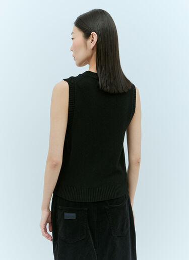 GANNI 그래픽 O-넥 베스트 블랙 gan0255026