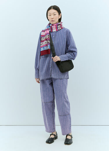 Logo Jacquard Wool-Blend Scarf GANNI Logo Jacquard Wool-Blend Scarf Red gan0255079